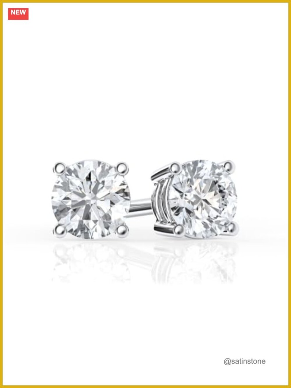 14K White Gold Lab Grown Diamond Stud Earrings 1/2 ctw Push Back